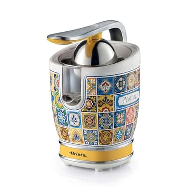 Ariete 413, Spremiagrumi Positano, Spremiagrumi Elettrico con Leva, 2 Coni per Frutti Grandi e Piccoli, Beccuccio Salvagoccia, Motore Silenzioso, Spremitura Professionale, Corpo in Metallo