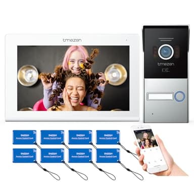 TMEZON Videocitofono WiFi Monofamiliare 1080P, 7’’ Monitor Touchscreen con Video doorbell Esterno Cablata Telecamera Visione Notturna,APP/Carta RFID Unlock,Connesso su smartphone