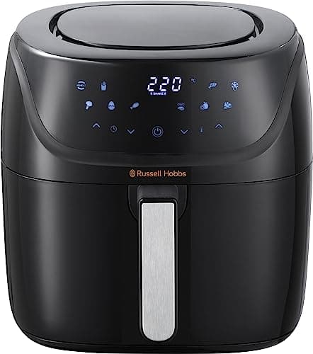 Russell Hobbs Friggitrice ad Aria XXL 8 l - Design Compatto, 10 Funzioni Pre-impostate di cottura - Temperatura Max 220°; Lavabile in lavastoviglie; Shake Alert; No olio, SatisFry Air Fryer 27170-56