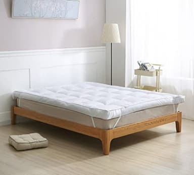 Topper per materasso in gel, spessore 10 cm, extra profondo, qualità alberghiera, coprimaterasso super soffice, in microfibra traspirante, ortopedico, anallergico, trapuntato (singolo)