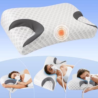 ZLYSYCM Cuscino in Memory Foam per Chi Dorme di Lato, Cuscino per Apnea Notturna, Adatto a Tutte le Maschere CPAP, Supporto per il Collo, King Size