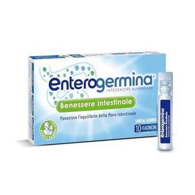 Enterogermina Benessere Intestinale, Fermenti Lattici Probiotici, Integratori Adulti e Bambini 3+ Favorisce l’Equilibrio della Flora Batterica Intestinale, Senza Glutine (10 Flaconcini/5 ml)