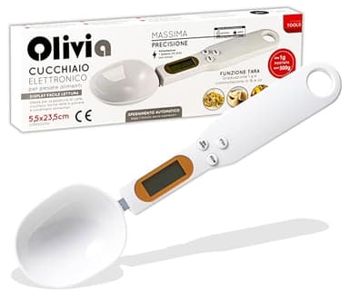 IPEA Cucchiaio Bilancia Digitale per Misurare Peso Alimenti in Cucina - Precisione da 1g a 500g - Bilancia Elettronica con Display - Dosatore per Pesare e Dosare Quantità Piccole di Cibo