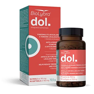 BIOLYBRA Antinfiammatorio Naturale. Integratore per Dolori Articolari e Muscolari, Cervicale, Sciatica, Ginocchia, Mani, Articolazioni. Olio di Semi di Canapa. Zenzero, Vitamine. 90 Perle