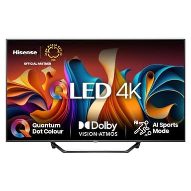Hisense TV 55" QLED 4K 55A72NQ, Smart TV VIDAA U7, Dolby Vision, HDR 10+, Game Mode Plus, Dolby Atmos, Alexa Built-in, VIDAA Voice, Tuner DVB-T2/S2 HEVC 10, lativù 4K