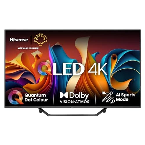 Hisense TV 65" QLED 4K 65A72NQ, Smart TV VIDAA U7, Dolby Vision, HDR 10+, Game Mode Plus, Dolby Atmos, Alexa Built-in, VIDAA Voice, Tuner DVB-T2/S2 HEVC 10, lativù 4K