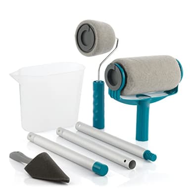 Set di rulli per vernice antigoccia ricaricabili Roll'n'Paint InnovaGoods 5 pezzi, grigio