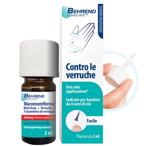 Behrend® trattamenti antidolore Anti verruca comune su mani e piedi - preciso, igienico & sicuro - dai 4 anni in sù - efficacia clinicamente confermata (2ml)