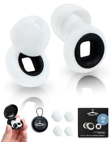 Bonny*D Tappi Orecchie Dormire |SNR 35 dB| Tappi Per Orecchie Antirumore In Silicone, Più Comodi delle Cuffie Per Dormire, Ideali per Sonno Profondo, Studio, Iperacusia, Viaggi, Riutilizzabili 35dB