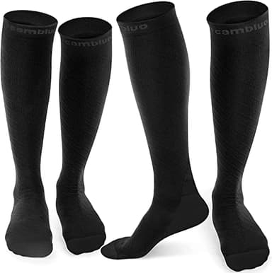 CAMBIVO 2 Paia Calze Compressione Graduata Donna Uomo, 20-30mmHg Calze a Compressione Elastiche, Gambaletti Compression Socks Circolazione Gambe
