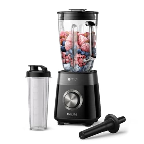 Frullatore Philips Serie 5000 - Motore da 1200 W. Tecnologia ProBlend Plus. Bicchiere Blend-and-Go. Parti lavabili in lavastoviglie. Capacità 2L. Nero (HR3031/00)
