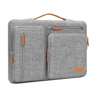 MOSISO Custodia PC Portatile Borsa 13-13,3 Compatibile con MacBook Air/Pro,Compatibile con MacBook Pro 14 M4 M3 M2 M1 2024-2021,Lato Aperto Borsa con 4 Cerniera Tasche&Maniglia,Grigio