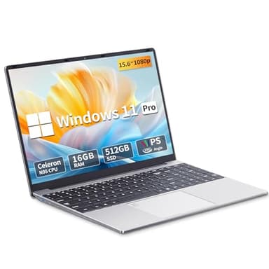 Notebook 15,6 Pollici, PC Portatile 16GB RAM 512GB SSD, Laptop Celeron N95 Processor, FHD 1920*1080P Schermo, Notebook con Tastiera Retroilluminata e Sblocco Tramite Impronta Digitale, USB 3.0