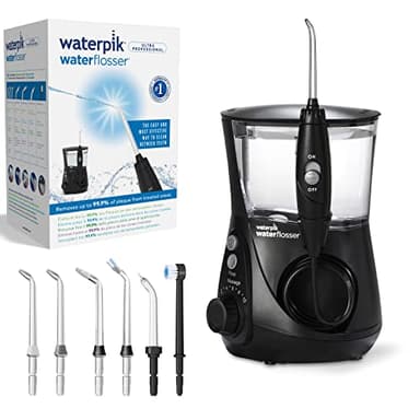 Waterpik Idropulsore Dentale Ultra Professional con 7 Testine e Sistema Avanzato di Controllo della Pressione con 10 Impostazioni, Strumento di Rimozione della Placca Dentale, Nero (WP-662EU)