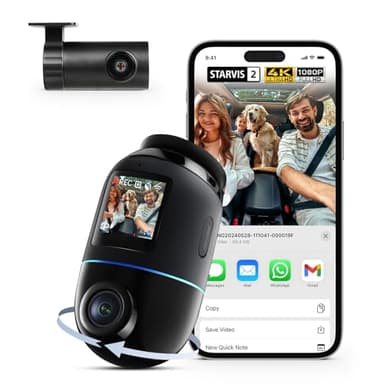 70mai Dash Cam 4K Omni, Dual-Channel 4K+1080P DashCam Auto 360 Gradi, Rilevamento Movimento AI, Visione Notturna, 5GHz WiFi6 GPS Telecamera per Auto, Modalità Parcheggio 24H, Controllo APP, Max 512G