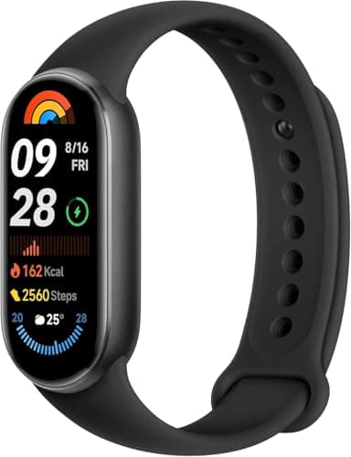 Xiaomi Smart Band 9 - Braccialetto di attività, autonomia fino a 21 giorni, display AMOLED con frequenza di aggiornamento di 60 Hz, sensore di frequenza cardiaca, Nero