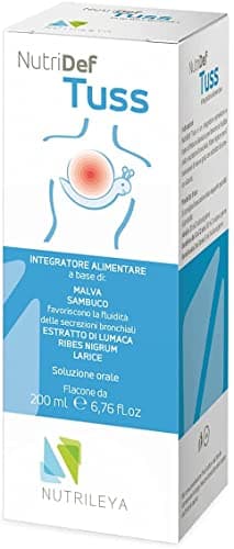 NutriDef Tuss - Trattamento Naturale Sintomi Tosse Secca, Grassa, Irritativa, Raffreddore - Con Malva, Sambuco, Lumaca, Ribes, Larice - 200 millilitri