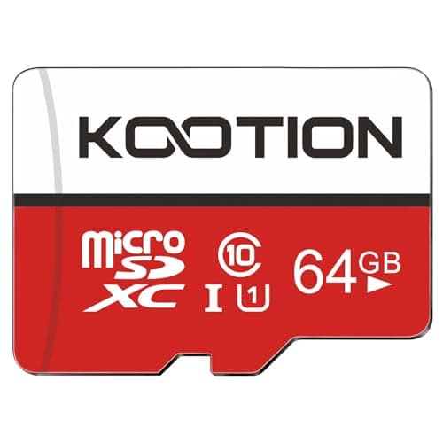 KOOTION 64GB Scheda di Memoria Micro SD Classe 10 U1 A1 4K UHS-I MicroSDXC 64 Giga Memory Card TF Card Alta Velocità Fino a 100MB/s, per Telefono, Videocamera, Gopro