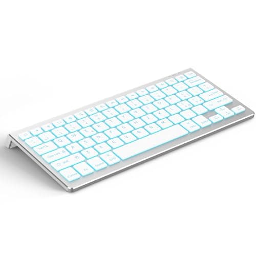 CACOE Tastiera Bluetooth per MacOS, iPadOS e iOS, Illuminazione a 7 Colori, 3 Canali Bluetooth, per iPad 10 Generazione/iPad Air/Pro/Mac Mini, QWERTY IT-Layout Tastiera Mac, Argento