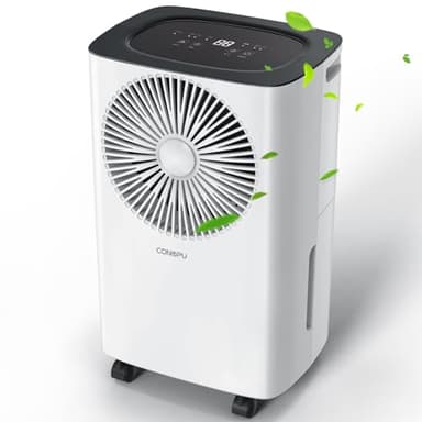 CONOPU Deumidificatore Portatile 12 litri/giorno, Scarico Continuo, Deumidificazione Automatica, Modalità Sonno, Timer 24 Ore, Deumidificatore Casa Muffa, per un'Esperienza Confortevole e Asciutta