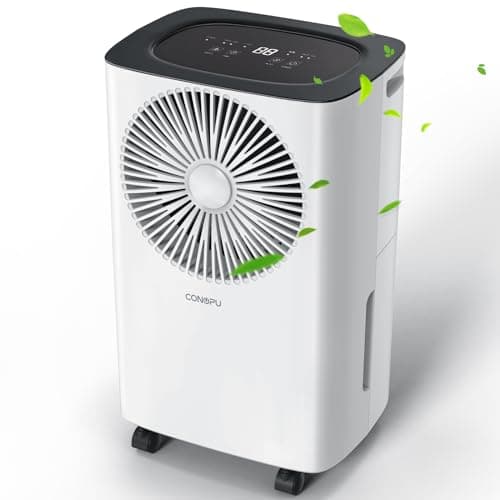 CONOPU Deumidificatore Portatile 12 litri/giorno, Scarico Continuo, Deumidificazione Automatica, Modalità Sonno, Timer 24 Ore, Deumidificatore Casa Muffa, per un'Esperienza Confortevole e Asciutta