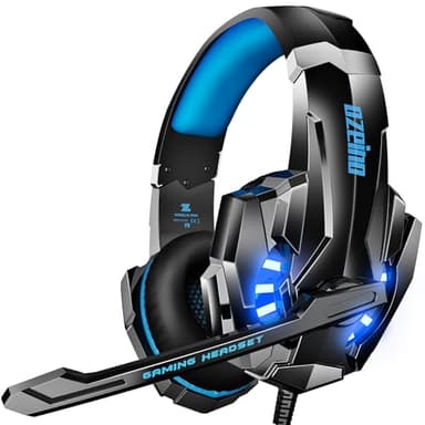 Ozeino Cuffie Gaming con Microfono per Ps4 Ps5 PC, Cuffie con 50MM Driver, Microfono Cancellazione Rumore, Comode Cuffie di Grandi Dimensioni