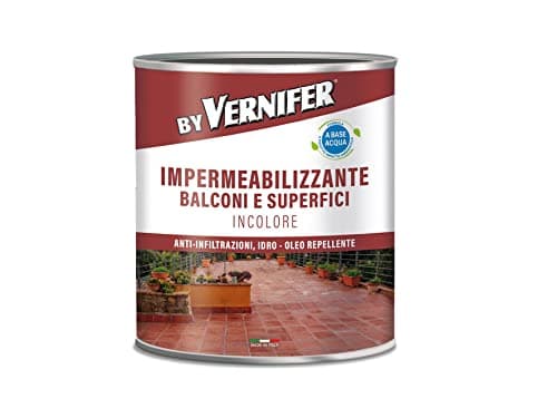 AREXONS Vernifer Impermeabilizzante Balconi e Superfici Trasparente 1L, Protezione Idrorepellente per Tutti i Materiali Porosi, Effetto Antimacchia per Legno, Marmo e Facciate