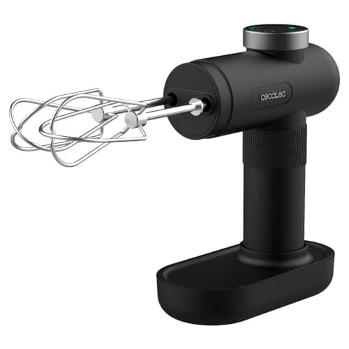 Cecotec Sbattitore Elettrico PowerTwist Battery. Fruste in Acciaio Inox, 50W, Mazza, Miscelazione e Impasto, Ricaricabile USB, 40 Min di Autonomia, 5 Livelli di Velocità e Funzione Turbo, Display LED