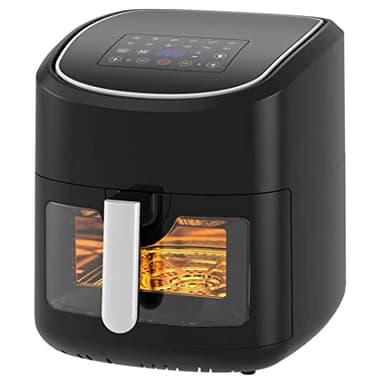 Melchioni Family | Friggitrice ad Aria GAIA, Capacità 8L / 2,5kg, Display Touch Screen, Timer 1/60 minuti, 13 Programmi Preimpostati, 50-200°C, Contenitore Antiaderente, 1800 W, Colore Nero