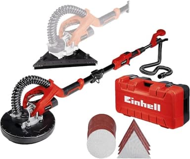 Einhell TE-DW 225 X Levigatrice per cartongesso (230-240 V, 750 W,impugnatura telescopica fino a 165 cm, attacco per aspiratore, incl. mole abrasive + fibre reticolate e valigetta)