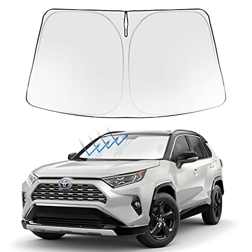 Proadsy Parasole per parabrezza anteriore Parasole Pieghevole Protezione Personalizzata 2023 2022 2021 2020 2019 RAV4 SUV Crossover, LE XLE Premium Limited XSE Hybrid Adventure Accessori 2023