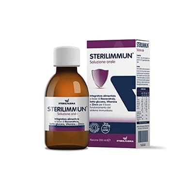 Sterilimmun - AZIONE IMMUNOSTIMOLANTE - a base di Resveratrolo, beta-glucano e Vitamine Integratore per rafforzare le DIFESE del SISTEMA IMMUNITARIO - BAMBINI da 1 anno, flacone 1 MESE DI TERAPIA