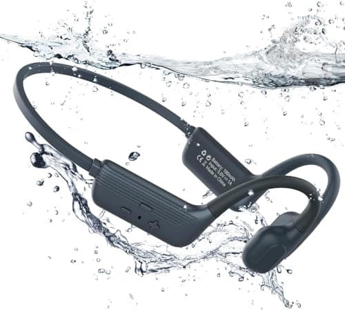MONODEAL Cuffie Subacquee per Piscina IP68 Impermeabile Cuffie Conduzione Ossea Bluetooth 5.4 Auricolari MP3 Subacqueo 32G Cuffie Sport per Nuoto, Surf, Corsa