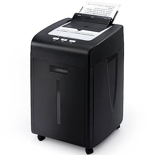 iOCHOW 200 Fogli Distruggi Documenti Automatico: 60 Minuti Tritadocumenti Taglio Micro Livello P5, Distruggi Documenti Elettrico per Carta/CD/Carta di Credito Silenzioso con Cestino Estraibile da 35L