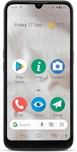 Doro 8100 4G Smartphone Senior – Telefono Cellulare – Resistente all'acqua – Tripla fotocamera – Tasto Assistenza con GPS – Display 6.1" – Riconoscimento facciale – Android 12GB (nero)