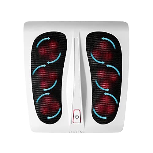 HoMedics Massaggiatore Piedi Elettrico con Funzione Calore - Massaggiatore Plantare, 6 Testine Massaggianti e 18 Nodi Rotanti, Massaggio Rinvigorente, Intenso e Profondo per Ridurre lo Stress - Bianco