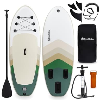 HyperMotion Tavola da SUP Gonfiabile per Bambini, Spessore 15 cm, Paddleboard Completo con Pagaia Regolabile, Pompa, Guinzaglio e Zaino Impermeabile, Portata Fino a 130 kg, Verde