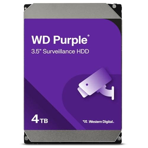 WD Purple 4TB per Videosorveglianza, Hard Disk interno da 3.5”, Tecnologia AllFrame, 180BT/anno, Cache da 256 MB, Garanzia 3 anni