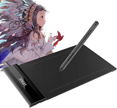 VEIKK S640 Tavoletta Grafica Ultrasottile con Stilo di Sensibilità a 8192 Livelli, Tavolette Grafiche Compatibile con Linux, Android, Windows, Mac (Black)