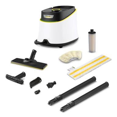 Kärcher SC 3 Deluxe EasyFix Pulitore a Vapore, Pressione 3,5 bar, Riscaldamento 30 sec, Potenza 1.900 W, Area di Lavoro 75 m², Serbatoio da 1L, Include kit pulizia pavimenti e filtro anticalcare