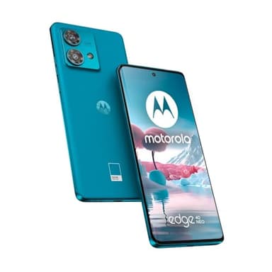 Motorola Edge 40 Neo (Ip68, Doppia Fotocamera 50+13Mp, Display 6.55" Pollici Fhd+ 144Hz, Mediatek Dimensity 1050, Batteria 5000 mAh, 12/256 Gb, Dual Sim, Android 13, Cover Inclusa), Blu (Caneel Bay)