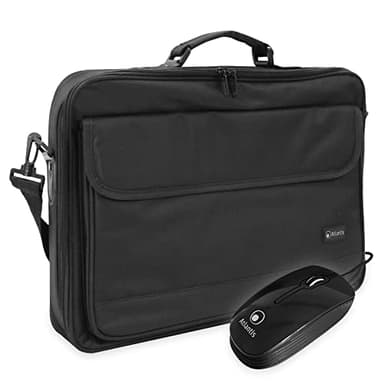 Atlantis Borsa notebook 15.6" pollici + minimouse USB, a tracolla modello Zagabria, imbottitura interna, guaina protettiva antiurto, tasca porta documenti, tasca esterna per accessori.
