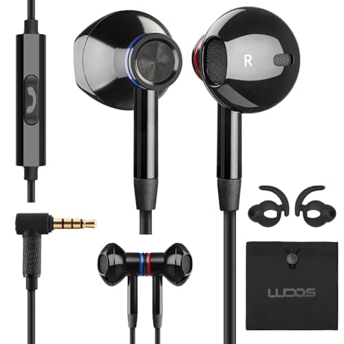 LUDOS NOVA Auricolari In-Ear Cuffie, con Filo e Microfono, Jack 3.5, Isolamento Acustico, Alta Qualità del Suono e Chiarezza Stereofonica per iPhone, iPad, Apple, Samsung