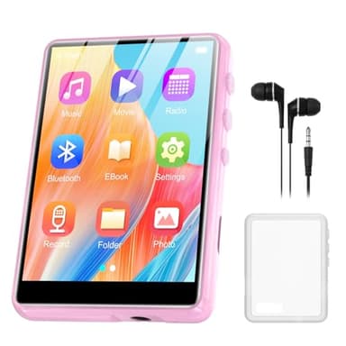 64GB Lettore MP3 Bluetooth 5.3, lettore MP3 sportivo portatile ZAQE con schermo a colori TFT da 2,4", altoparlanti HD, radio FM, lettore di eBook, supporto fino a 128 GB (rosa)