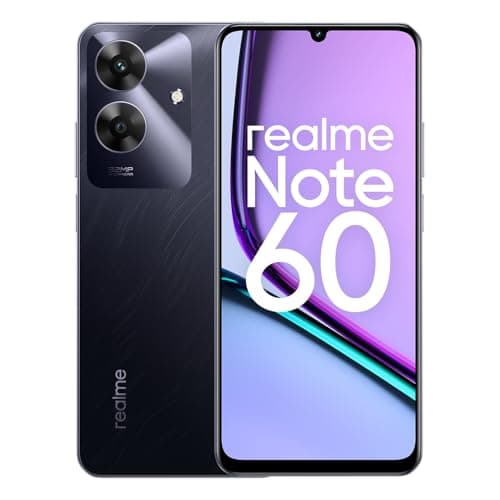 realme Note 60 Smartphone 6+128 GB, garanzia di fluidità ArmorShell di 48 mesi, fotocamera Super Clear da 32 MP, display Eye Comfort, da 90 Hz batteria massiccia da 5000 mAh, Marble Black