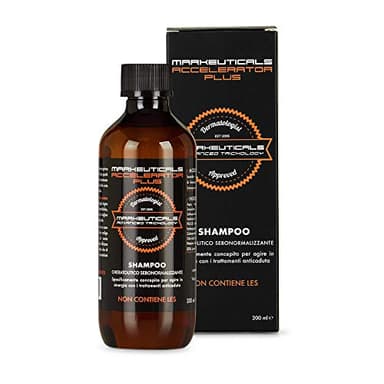 Markeuticals Accelerator Plus - Shampoo Professionale Anticaduta, con ingredienti di origine naturale, seboregolatore, cheratolitico, per cute sensibile, favorisce la ricrescita. Flacone da 200ml
