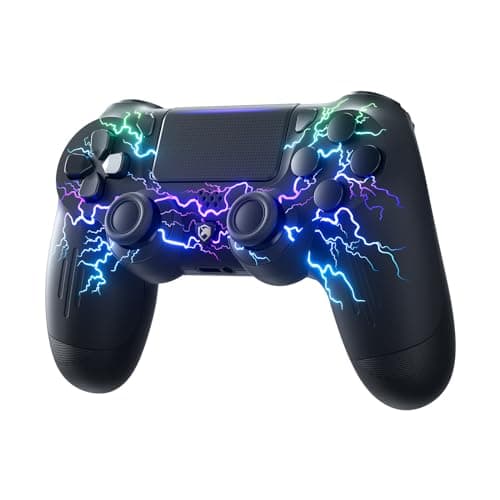 ECHTPower Controller Wireless per PS4, 2025 Nuovo Design Joystick per PS4/Pro/Slim, Batteria da 1000mAH, Doppia Vibrazione, Giroscopio, Jack per Cuffie da 3,5mm, Controller Ergonomico e Antiscivolo