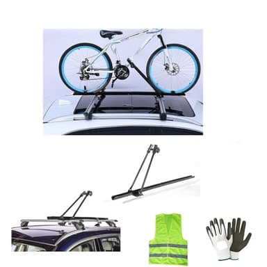 COMPATIBILE CON TOYOTA C-HR PORTABICI PER BARRE PORTATUTTO 1 PORTA BICICLETTE PER PORTABAGAGLI TETTO AUTO IN ACCIAIO PESO MAX 15KG RUOTE BICI 55MM SISTEMA FISSAGGIO TIPO U