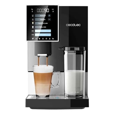 Cecotec Macchina da Caffè Superautomatica Cremmaet Compactccino Black Silver, 19 bar, Serbatoio Latte, Sistema Thermoblock, 5 Livelli di Macinatura, Serbatoio Caffè 150g