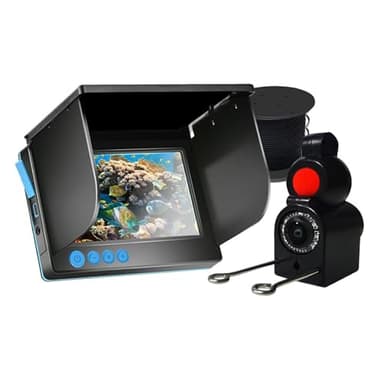 GMBAYUE Telecamera Subacquea Pesca, Underwater Fishing Camera, Alta Definizione da 5 Pollici, Telecamera da 2000 TVL, Batteria agli Ioni di Litio da 8000 mAh, IP68 Resistente all'Acqua(30m(98ft))
